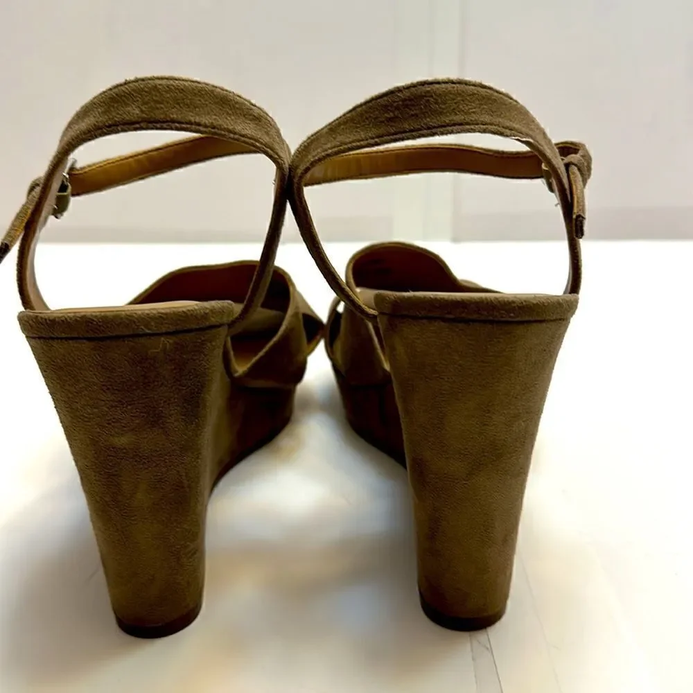 Abound Jemma women’s suede wedge ankle strap sandals size 10M